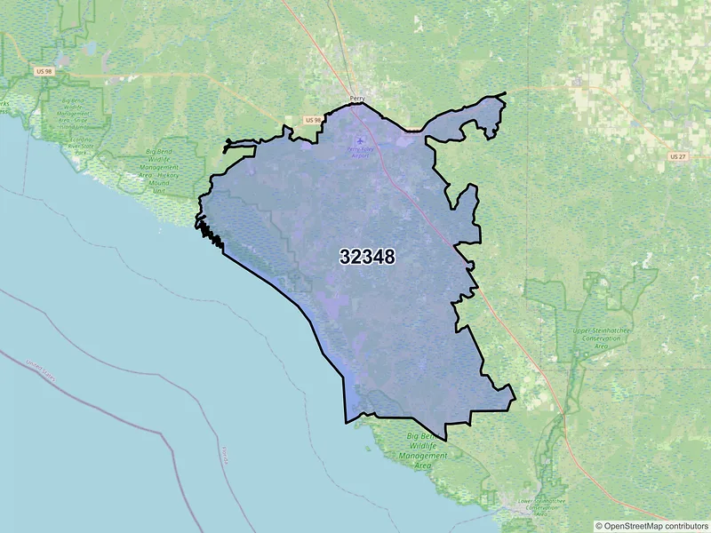 Map of ZIP Code 32348 — Perry, FL