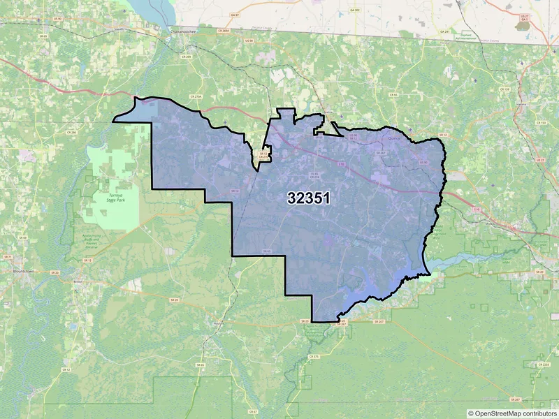 Map of ZIP Code 32351 — Quincy, FL