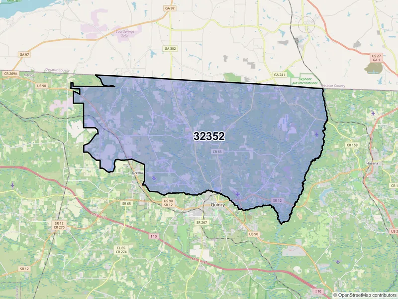 Map of ZIP Code 32352 — Quincy, FL