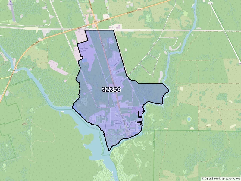 Map of Saint Marks, Florida and ZIP codes