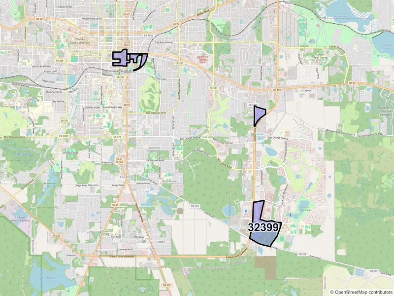 Map of ZIP Code 32399 — Tallahassee, FL