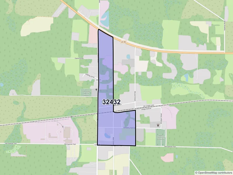 Map of Cypress, Florida and ZIP codes