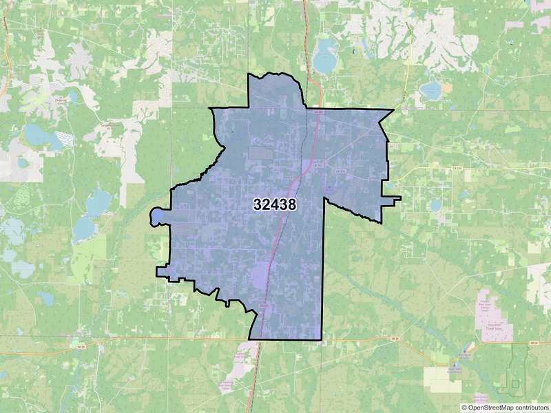 Map of ZIP Code 32438 — Fountain, FL