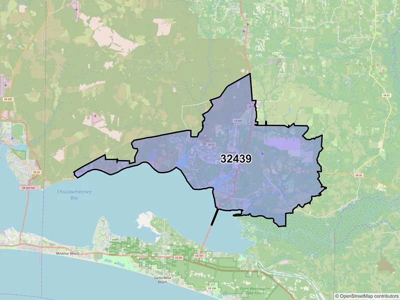 Map of ZIP Code 32439 — Freeport, FL