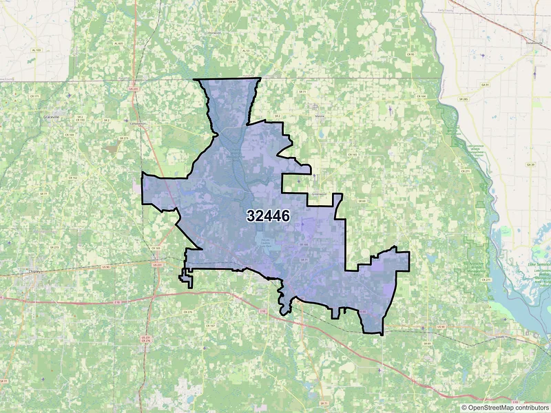 Map of ZIP Code 32446 — Marianna, FL