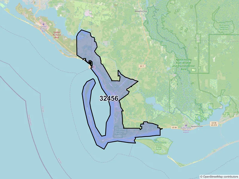Map of ZIP Code 32456 — Port Saint Joe, FL
