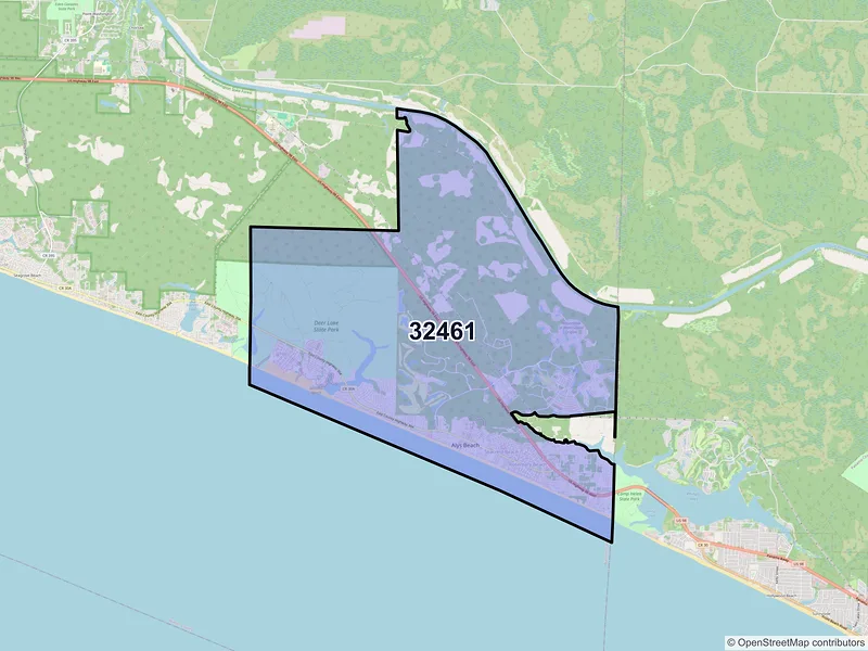 Map of ZIP Code 32461 — Inlet Beach, FL