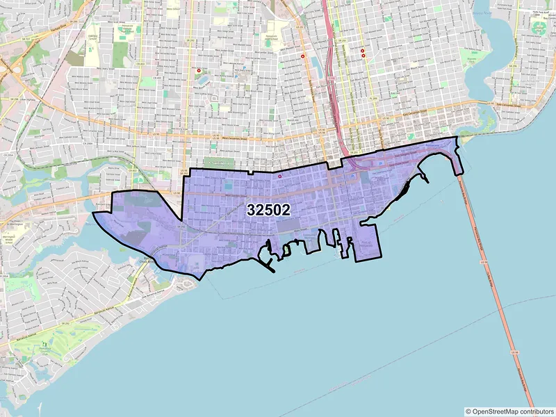 Map of ZIP Code 32502 — Pensacola, FL