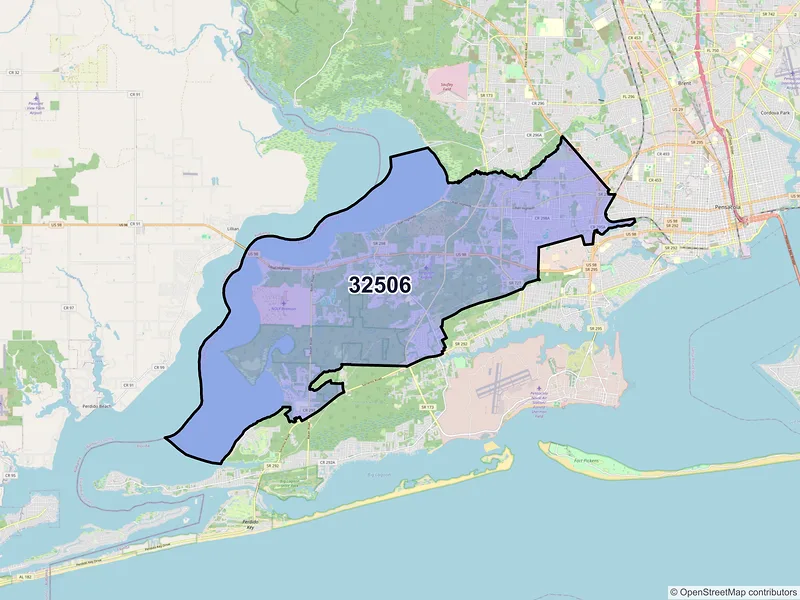 Map of ZIP Code 32506 — Pensacola, FL
