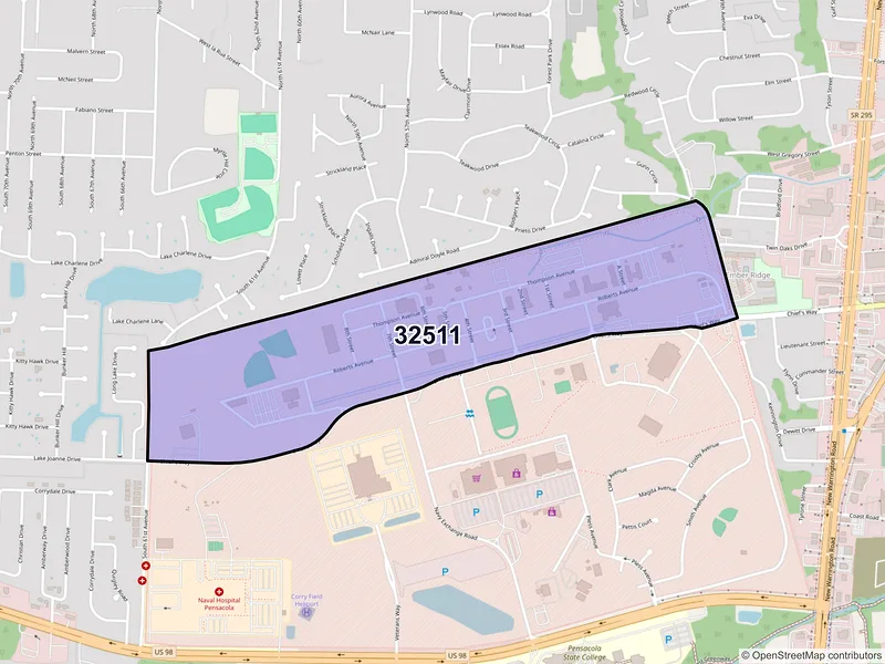 Map of ZIP Code 32511 — Pensacola, FL