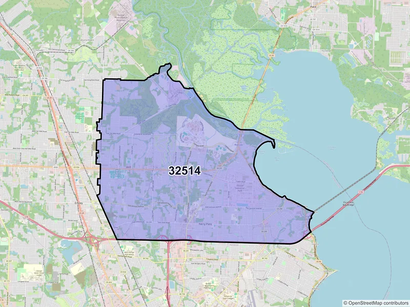 Map of ZIP Code 32514 — Pensacola, FL
