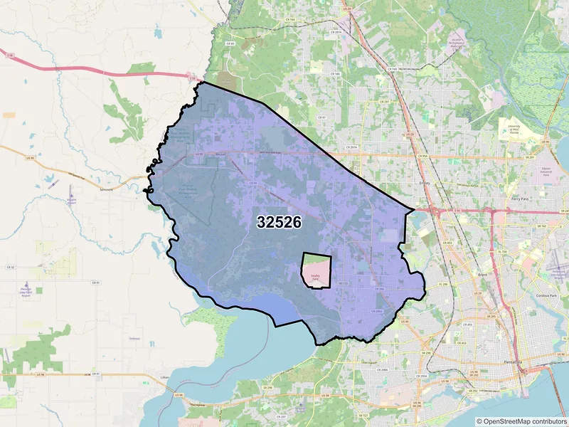 Map of ZIP Code 32526 — Pensacola, FL