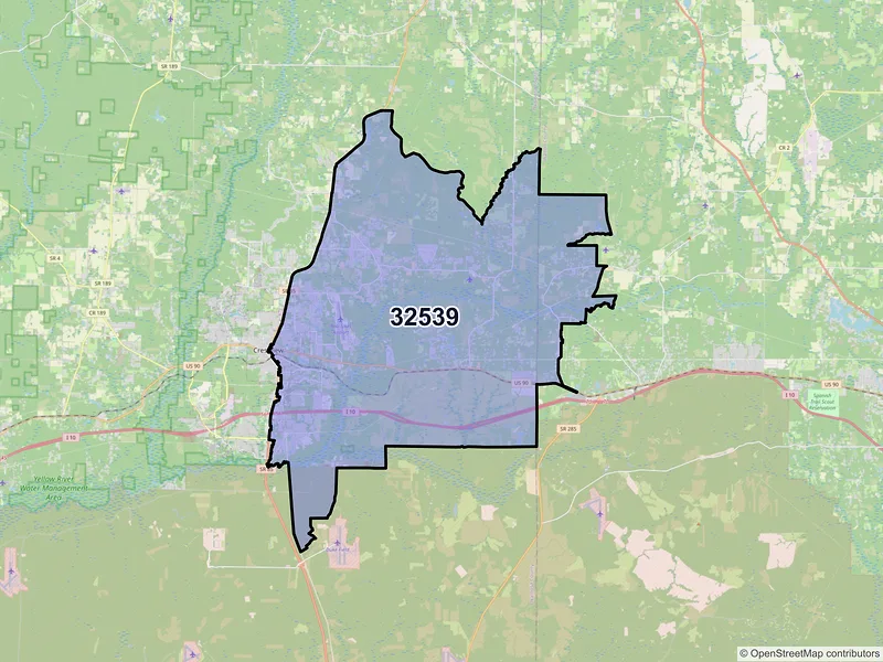 Map of ZIP Code 32539 — Crestview, FL