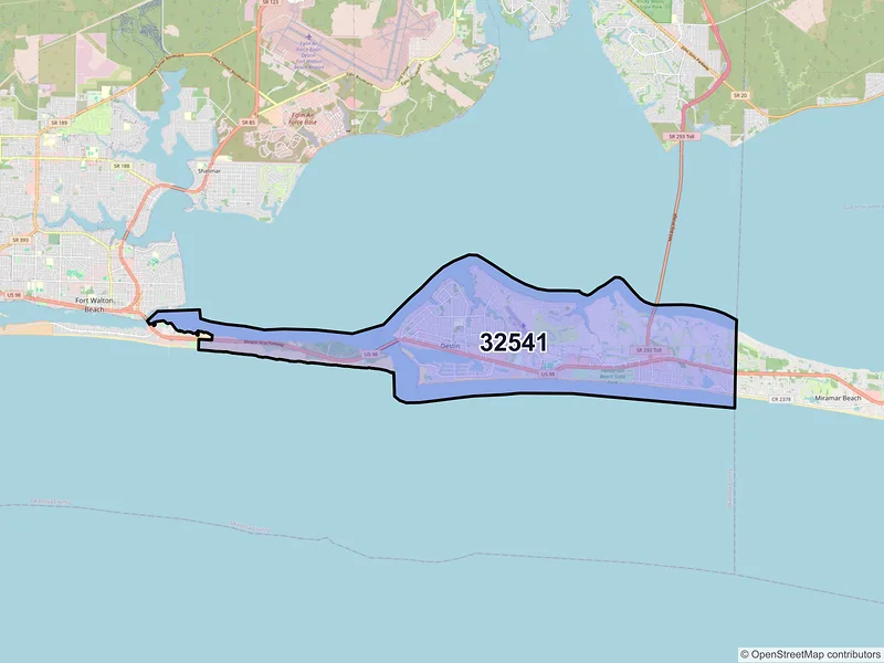 Map of ZIP Code 32541 — Destin, FL