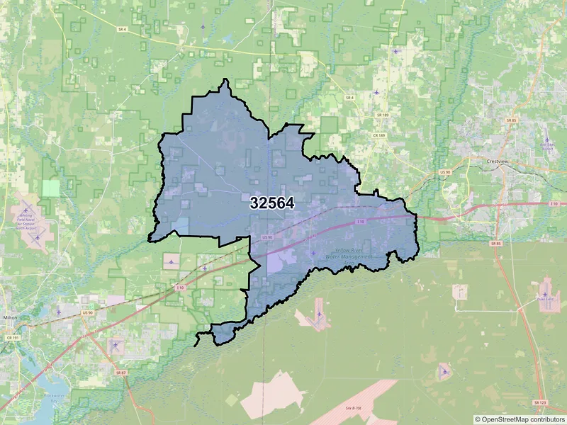Map of ZIP Code 32564 — Holt, FL