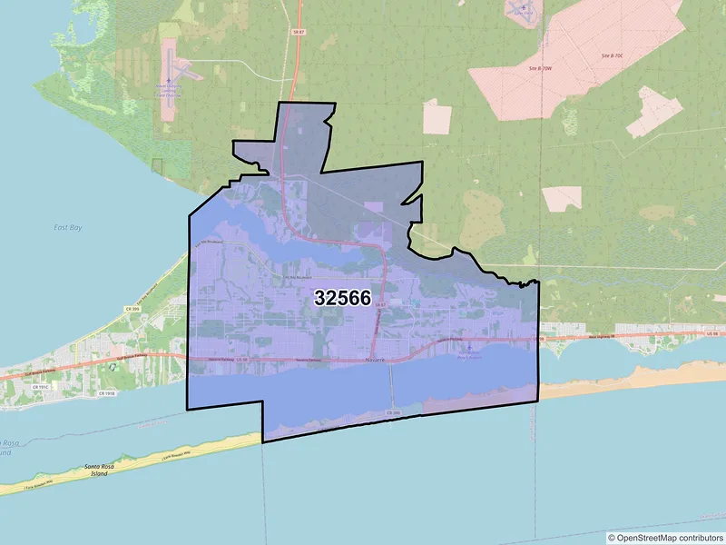 Map of ZIP Code 32566 — Navarre, FL