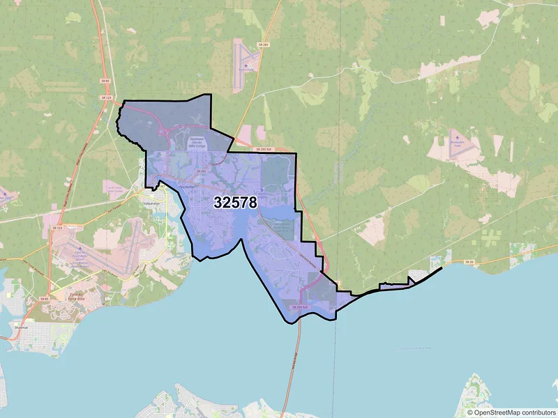 Map of ZIP Code 32578 — Niceville, FL