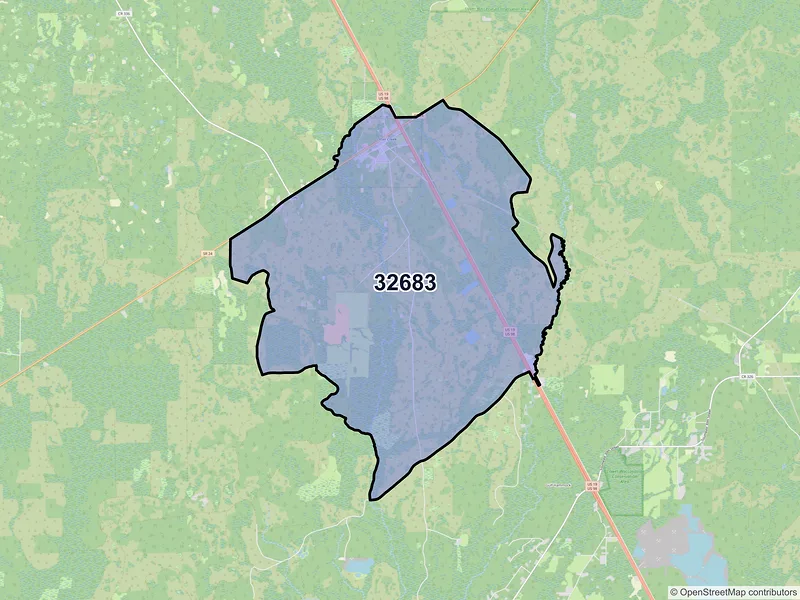 Map of Otter Creek, Florida and ZIP codes