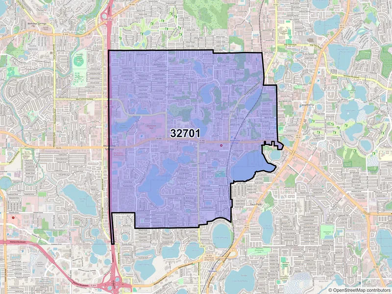 Map of ZIP Code 32701 — Altamonte Springs, FL