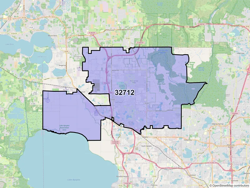 Map of ZIP Code 32712 — Apopka, FL