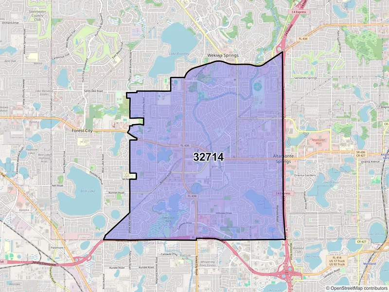 Map of ZIP Code 32714 — Altamonte Springs, FL