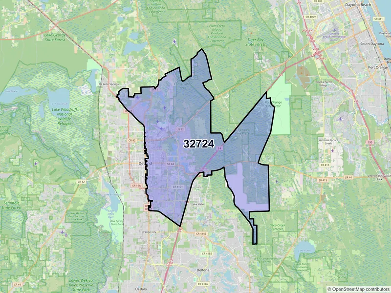 Map of ZIP Code 32724 — Deland, FL