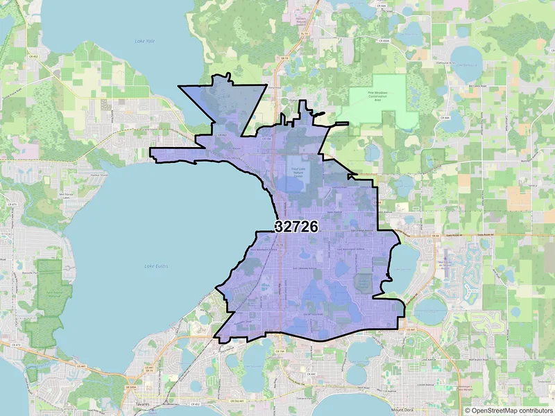 Map of ZIP Code 32726 — Eustis, FL