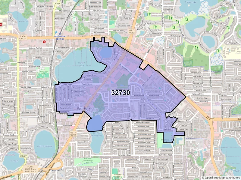 Map of ZIP Code 32730 — Casselberry, FL