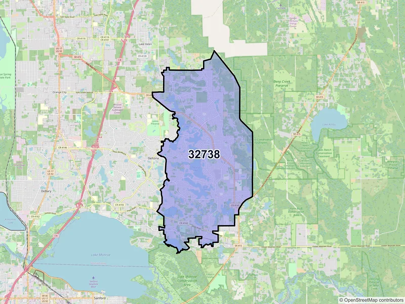 Map of ZIP Code 32738 — Deltona, FL
