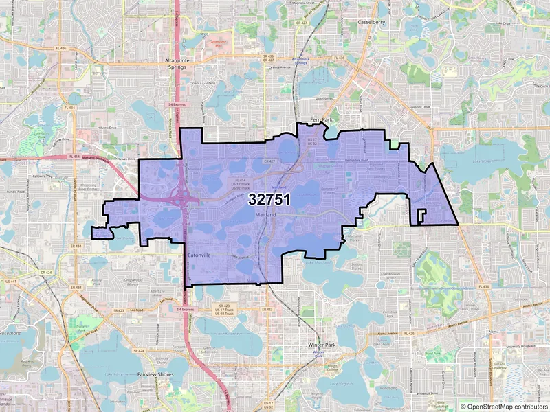 Map of ZIP Code 32751 — Maitland, FL