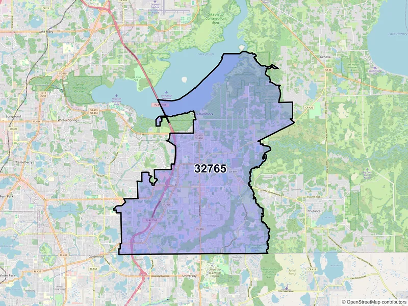 Map of ZIP Code 32765 — Oviedo, FL