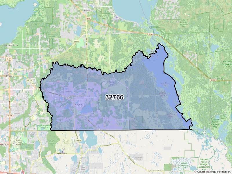 Map of ZIP Code 32766 — Oviedo, FL