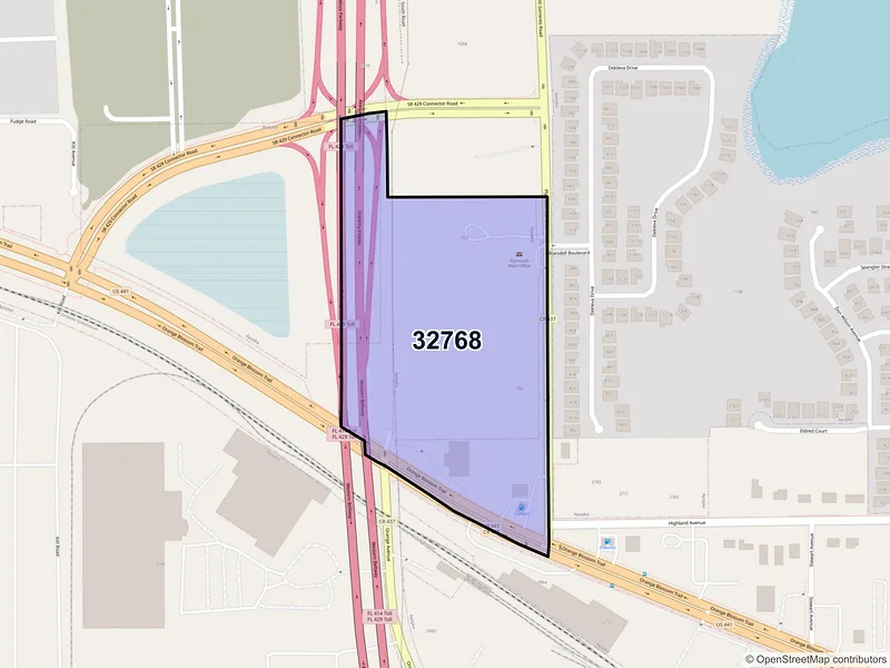 Map of Plymouth, Florida and ZIP codes