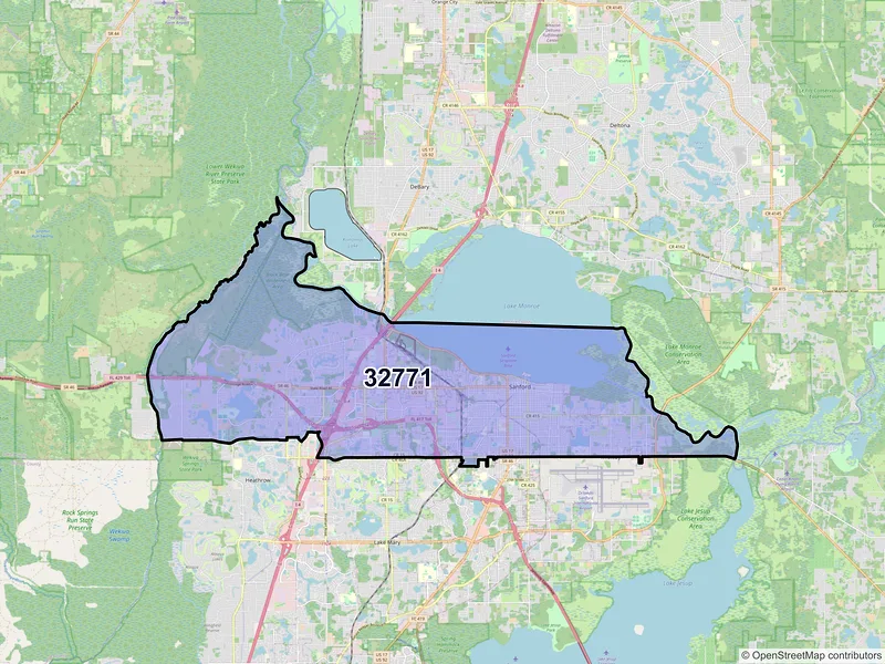 Map of ZIP Code 32771 — Sanford, FL