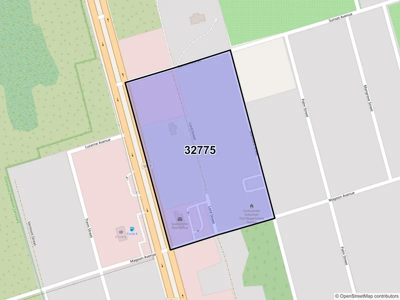 Map of Scottsmoor, Florida and ZIP codes