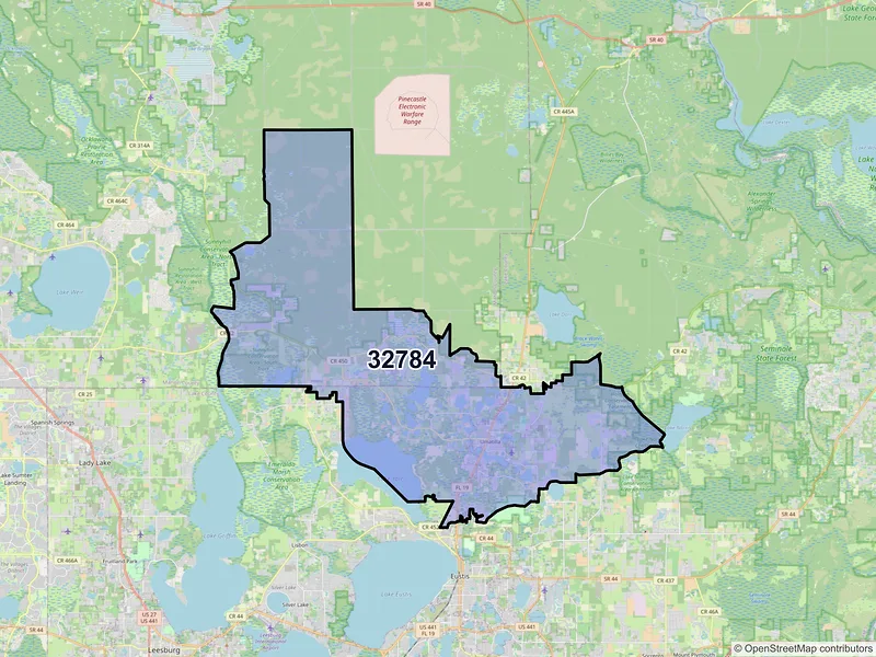 Map of Umatilla, Florida and ZIP codes