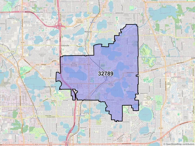 Map of ZIP Code 32789 — Winter Park, FL