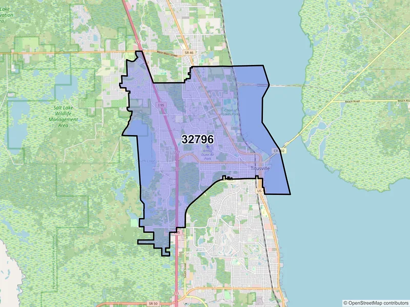 Map of ZIP Code 32796 — Titusville, FL