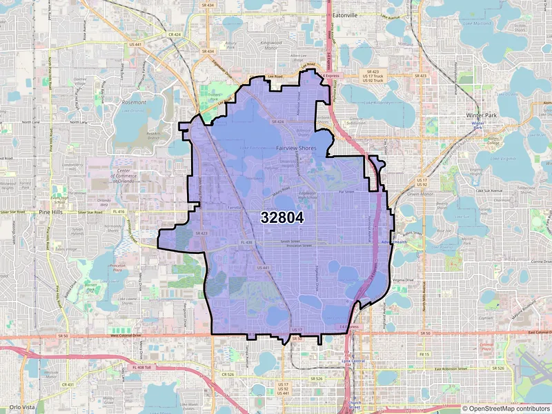 Map of ZIP Code 32804 — Orlando, FL