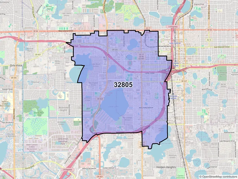 Map of ZIP Code 32805 — Orlando, FL