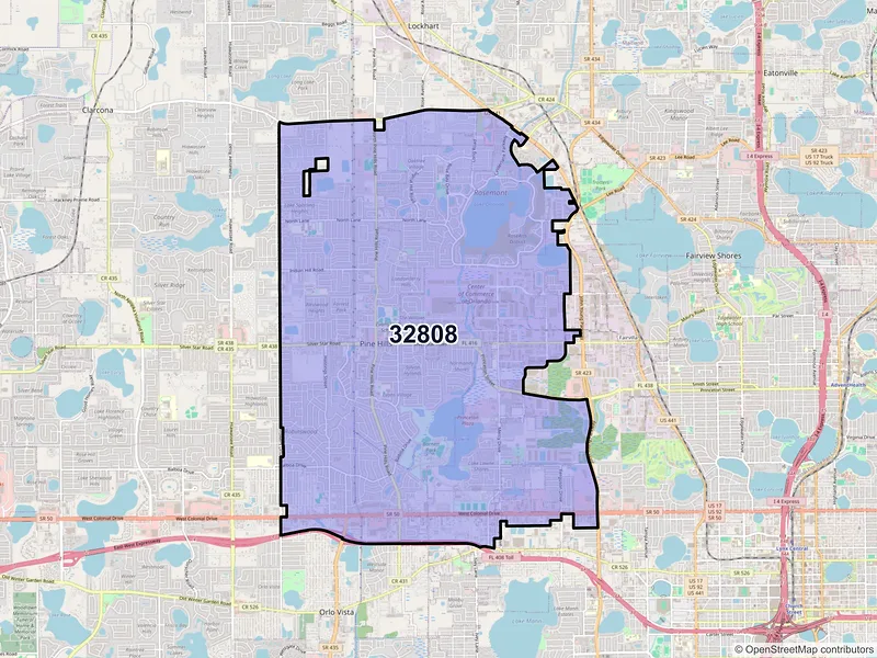 Map of ZIP Code 32808 — Orlando, FL