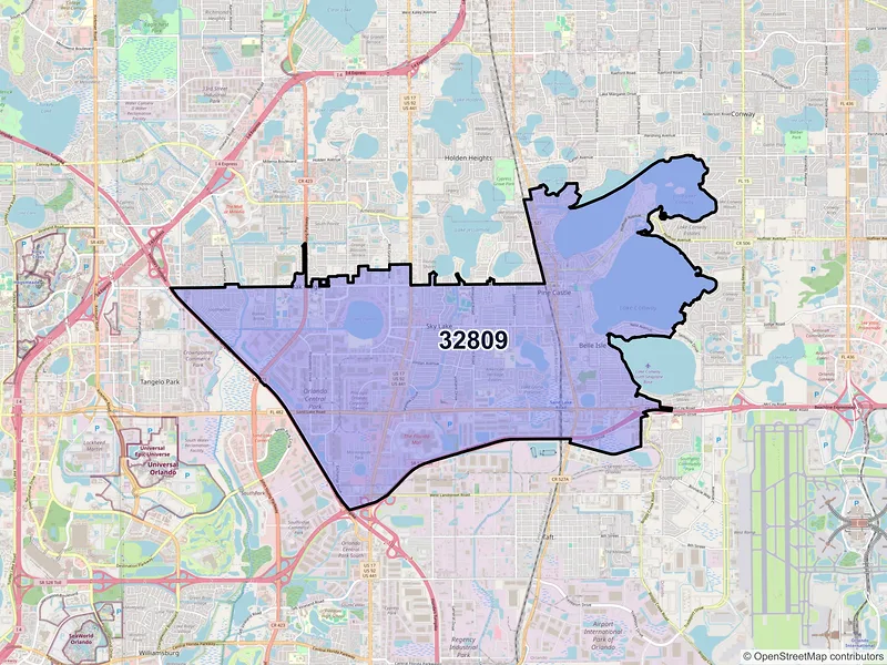 Map of ZIP Code 32809 — Orlando, FL