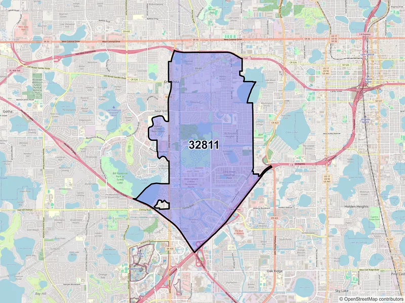 Map of ZIP Code 32811 — Orlando, FL