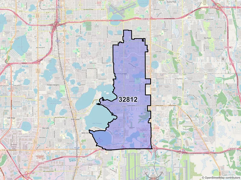 Map of ZIP Code 32812 — Orlando, FL
