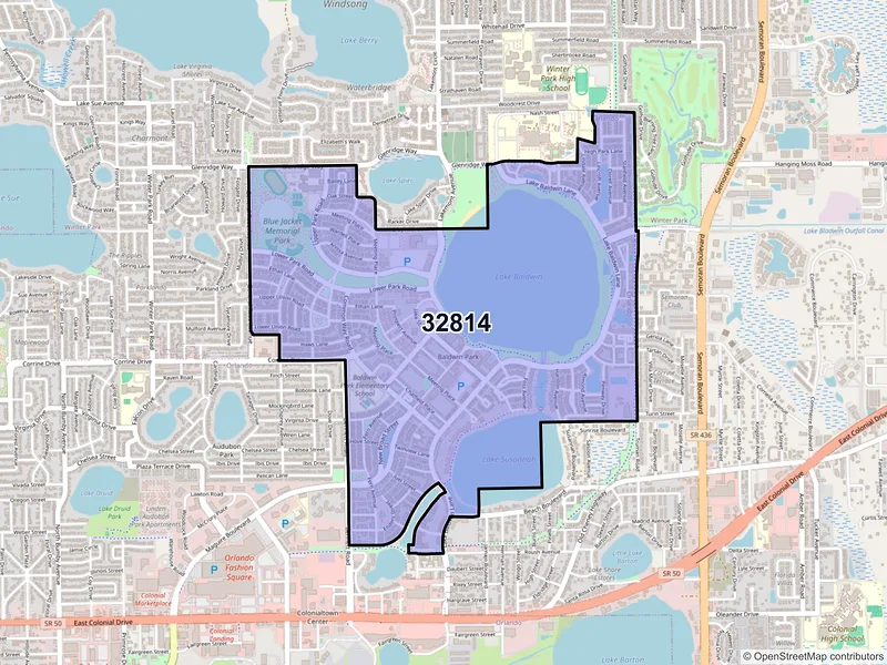 Map of ZIP Code 32814 — Orlando, FL