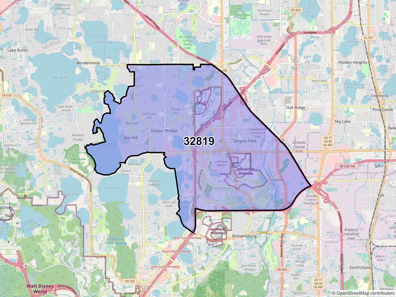 Map of ZIP Code 32819 — Orlando, FL