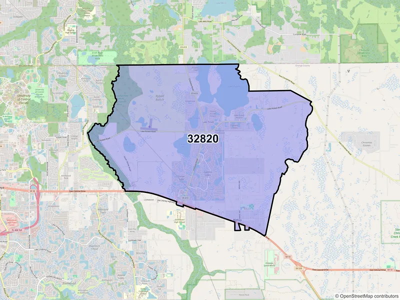 Map of ZIP Code 32820 — Orlando, FL
