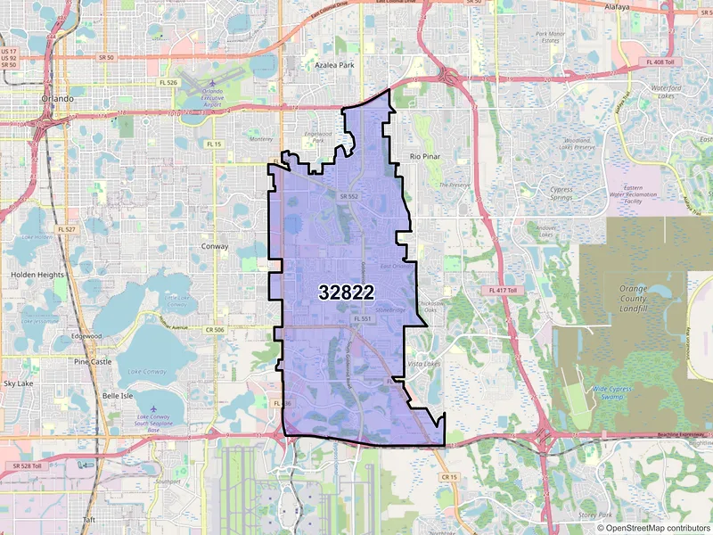 Map of ZIP Code 32822 — Orlando, FL