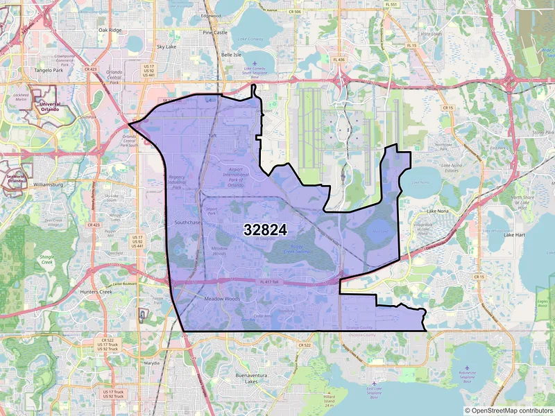 Map of ZIP Code 32824 — Orlando, FL
