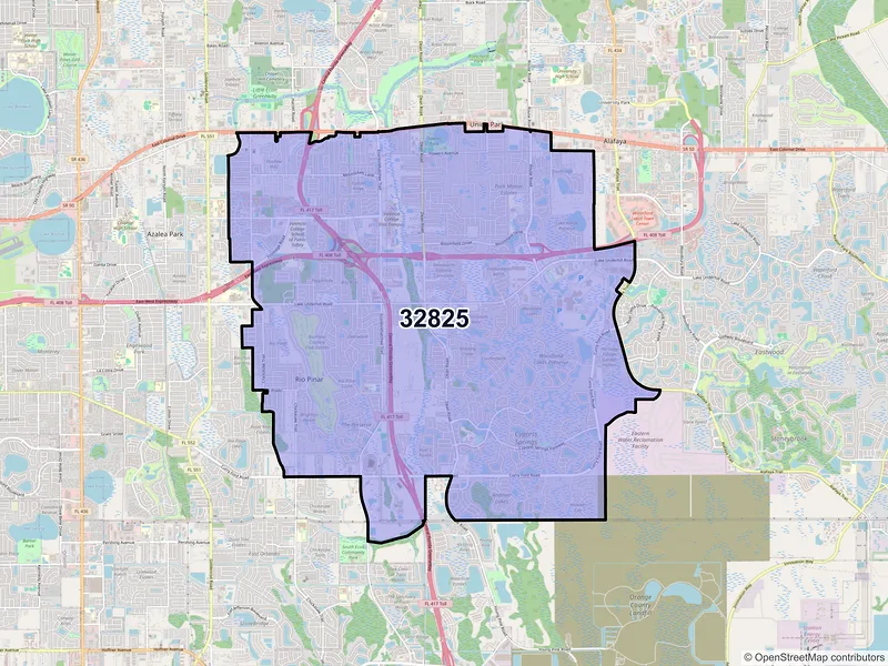 Map of ZIP Code 32825 — Orlando, FL